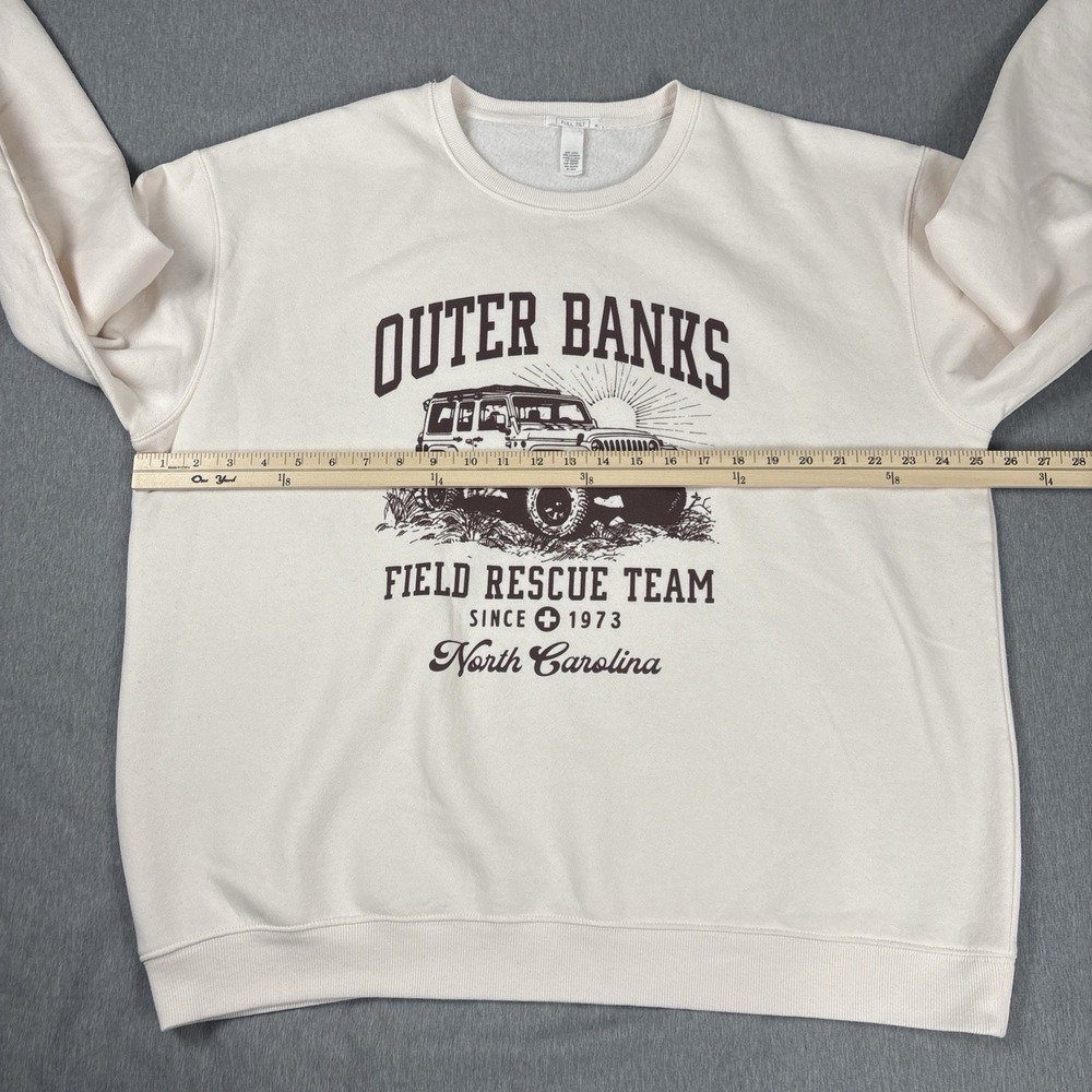 Full‎ Tilt Sweatshirt Cotton Poly  Size XL Cream w/ Brown Outer Banks logo - Picture 6 of 12